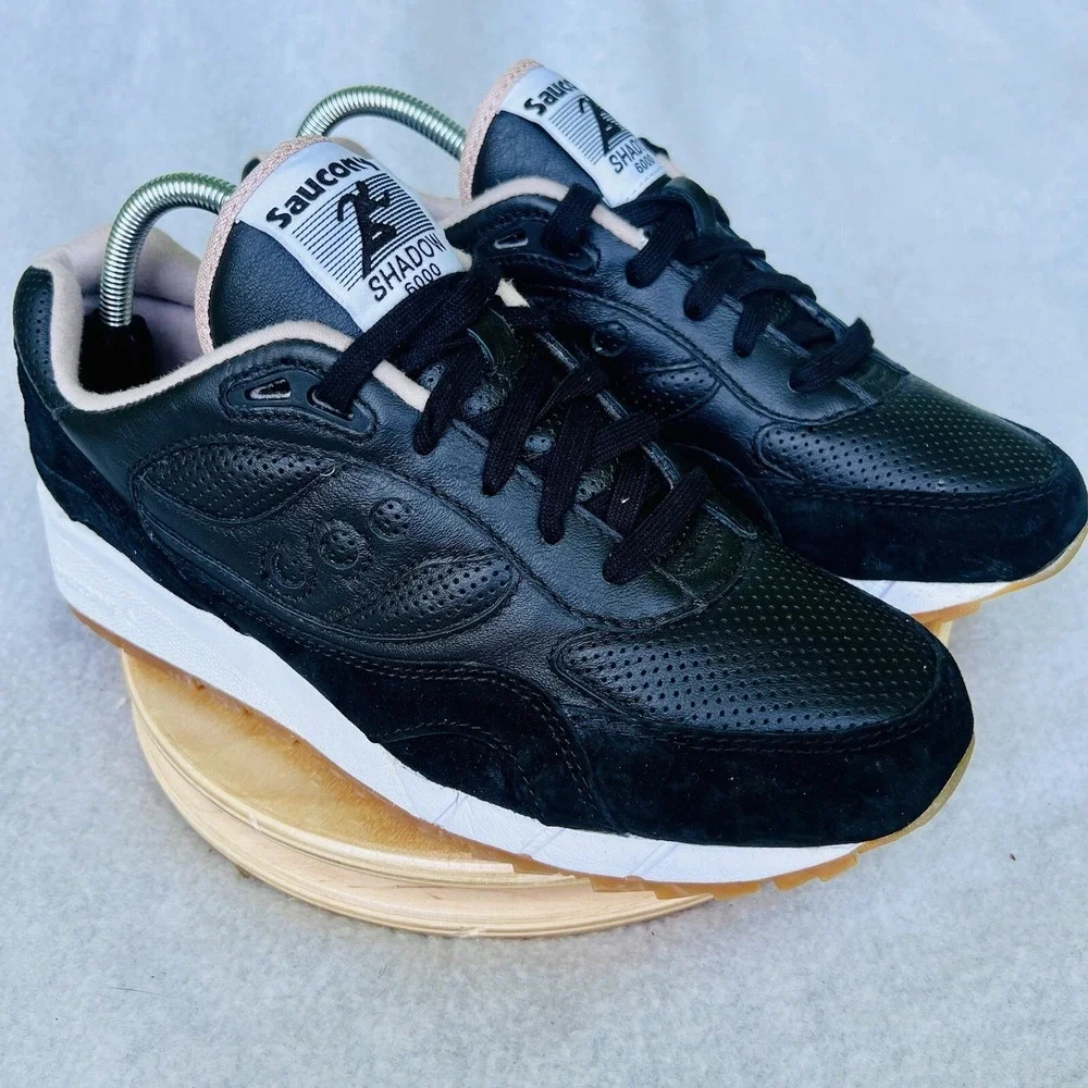 Saucony Shadow 6000 Black Men\'s Size 9 Retro Trainers Shoes Leather Saucony Shadow 6000 Grey Black Athletic Shoe / S70441-34  main image 4